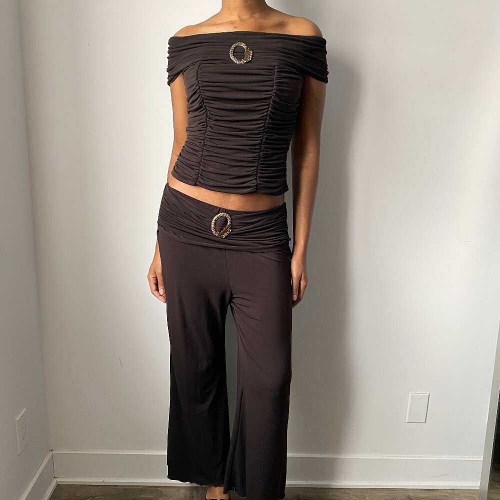 Joseph Ribkoff Women's Brown and Black Top